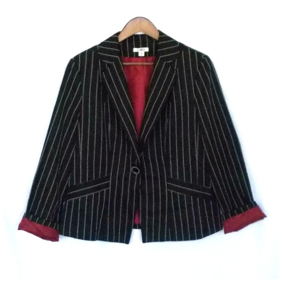 Cato Jackets & Blazers - sold ..Cato Black & White Striped Plus Size Blazer